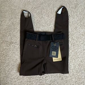 Goldbergh Paris Belted Dark Brown Slim-leg Stirrup Ski Pants NWT US 6